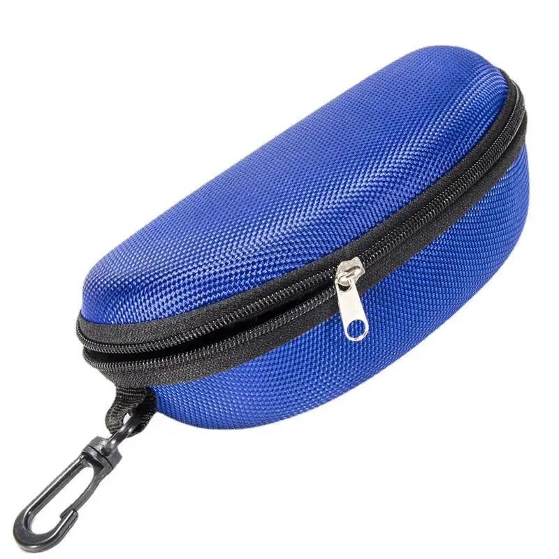1pc Portable Sunglasses Case Protector Oxford Cloth Hard EVA Zippered Eyeglasses Case with Carabiner Unisex Eyewear Accessories by Rad Living