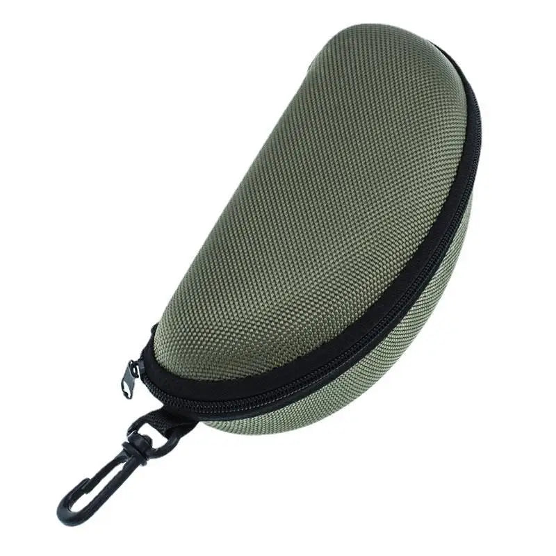 1pc Portable Sunglasses Case Protector Oxford Cloth Hard EVA Zippered Eyeglasses Case with Carabiner Unisex Eyewear Accessories by Rad Living