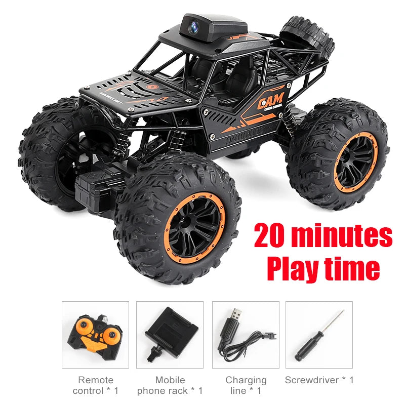 Rc Car With Camera HD FPV WIFI Machine On Remote Control Stunt 1:18 2.4G SUV Radiocontrol Climbing Toys For Kids on a Sign by Rad Living