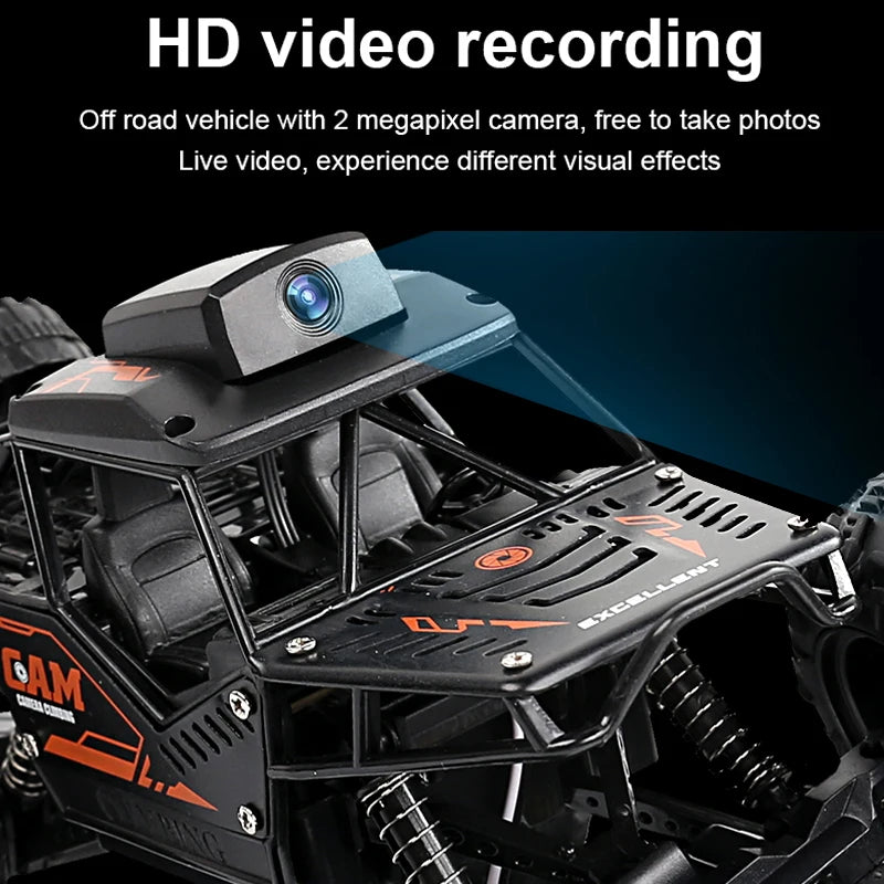 Rc Car With Camera HD FPV WIFI Machine On Remote Control Stunt 1:18 2.4G SUV Radiocontrol Climbing Toys For Kids on a Sign by Rad Living