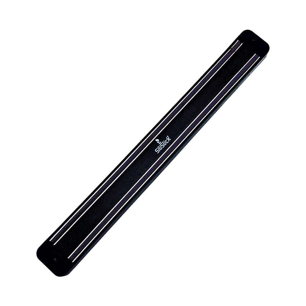 Kitchen Knife Set Kit | Black Magnetic Rack & Sharpener by DC-SiliSlick®