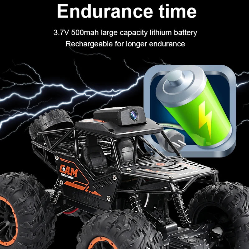 Rc Car With Camera HD FPV WIFI Machine On Remote Control Stunt 1:18 2.4G SUV Radiocontrol Climbing Toys For Kids on a Sign by Rad Living