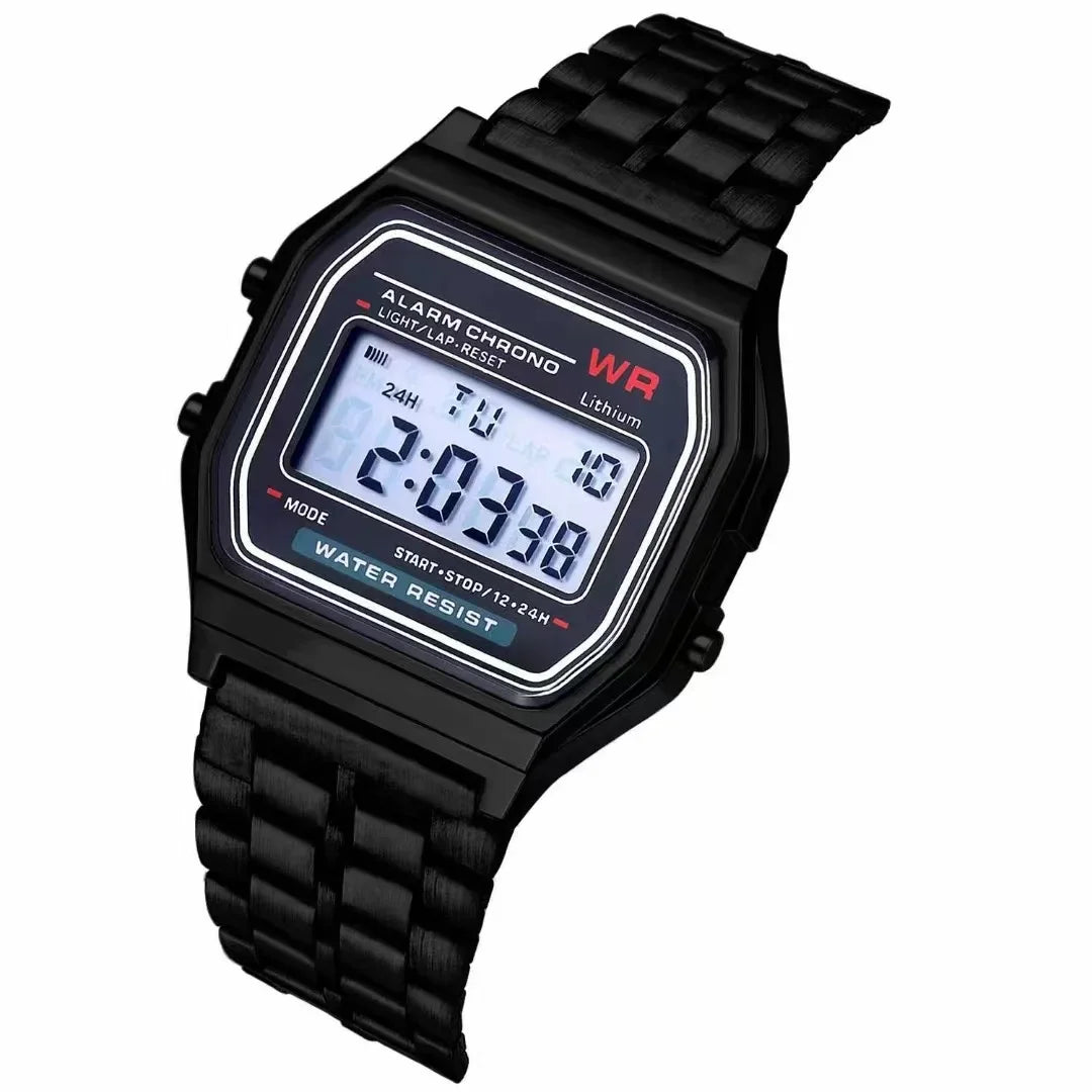 F91W Steel Strap Watches Women Watch Men Business Clock Multifunction LED Digtal Sports Wrist Watch Electronic Clock Electron wi by Rad Living