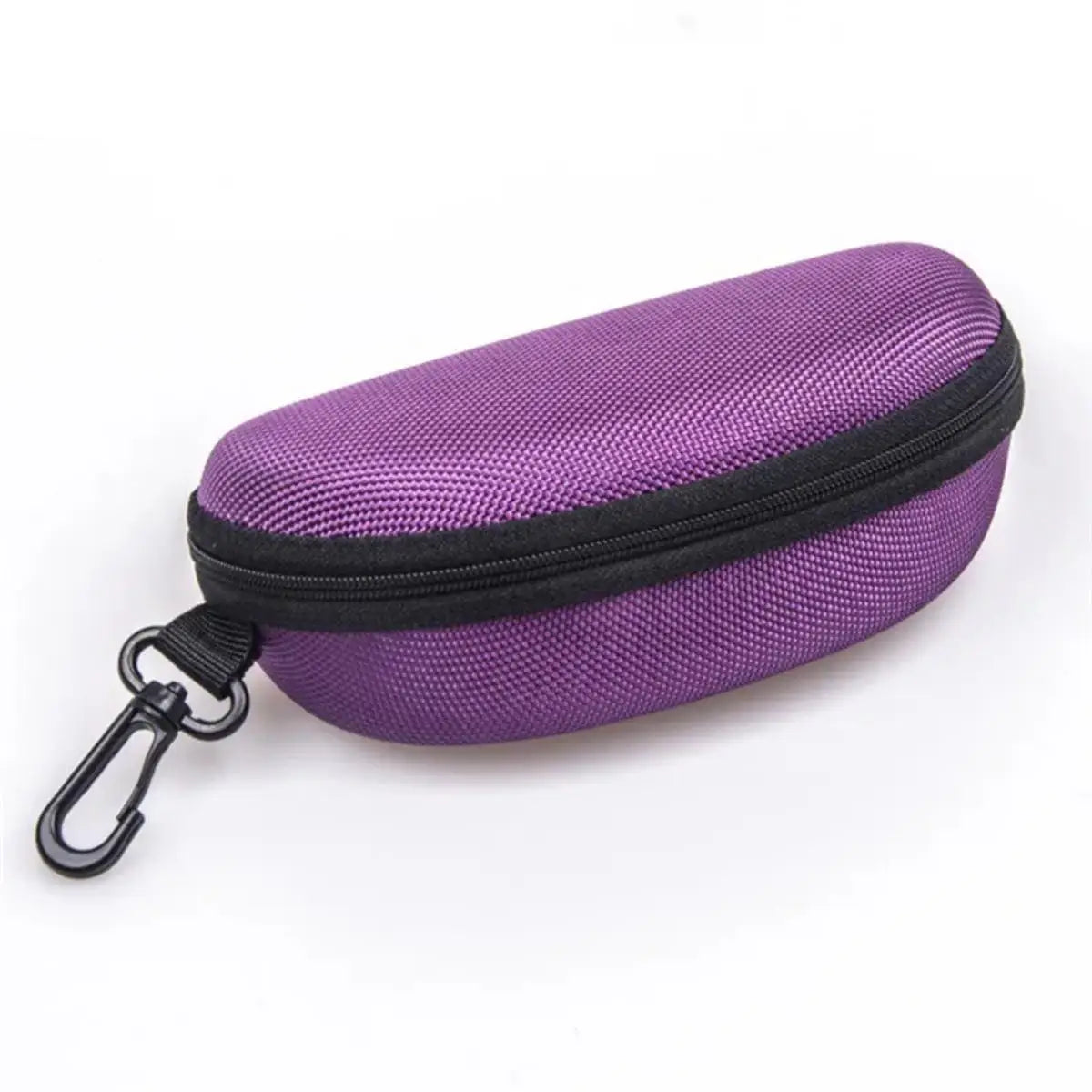 1pc Portable Sunglasses Case Protector Oxford Cloth Hard EVA Zippered Eyeglasses Case with Carabiner Unisex Eyewear Accessories by Rad Living