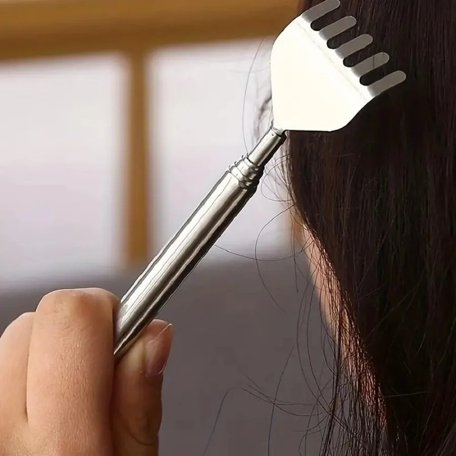 silvery Telescopic Back Scratcher, Portable Extendable Stainless Steel Scratchers for Men Women ，Mothers Gifts，Gifts For Men，G by Rad Living