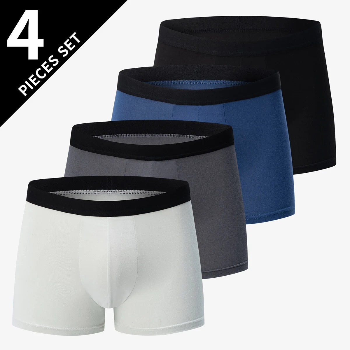 4 Pack men's fashion printed underwear for leisure and comfort, plus size underwear for teenagers, swimming trunks max 5XL.6XL by Rad Living