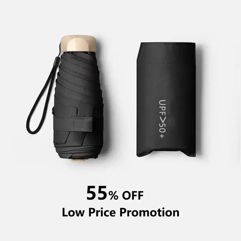 1Pc Mini Sun Umbrella Pocket Rain Umbrella Vinyl Folding UV Protection Sun Shade Ultraviolet Capsule Parasol for Pocket 55% off by Rad Living