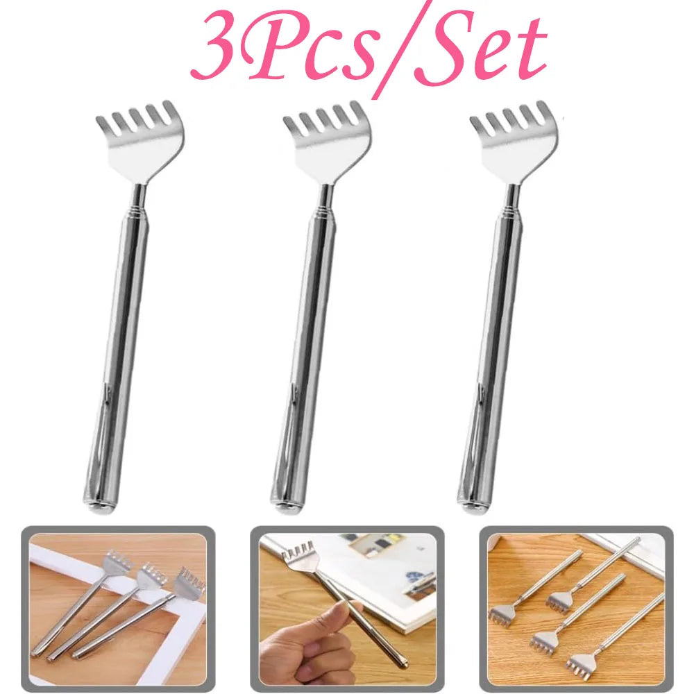 silvery Telescopic Back Scratcher, Portable Extendable Stainless Steel Scratchers for Men Women ，Mothers Gifts，Gifts For Men，G by Rad Living