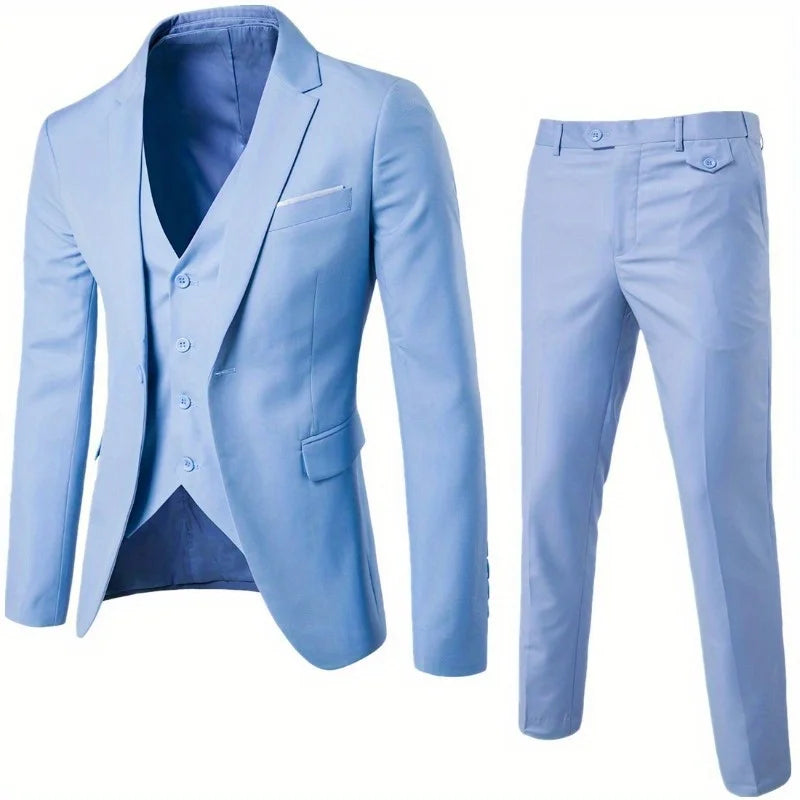 2025 All Season Business Casual Three Piece Suit for Men Groom and Groomsmen Wedding Suit by Rad Living