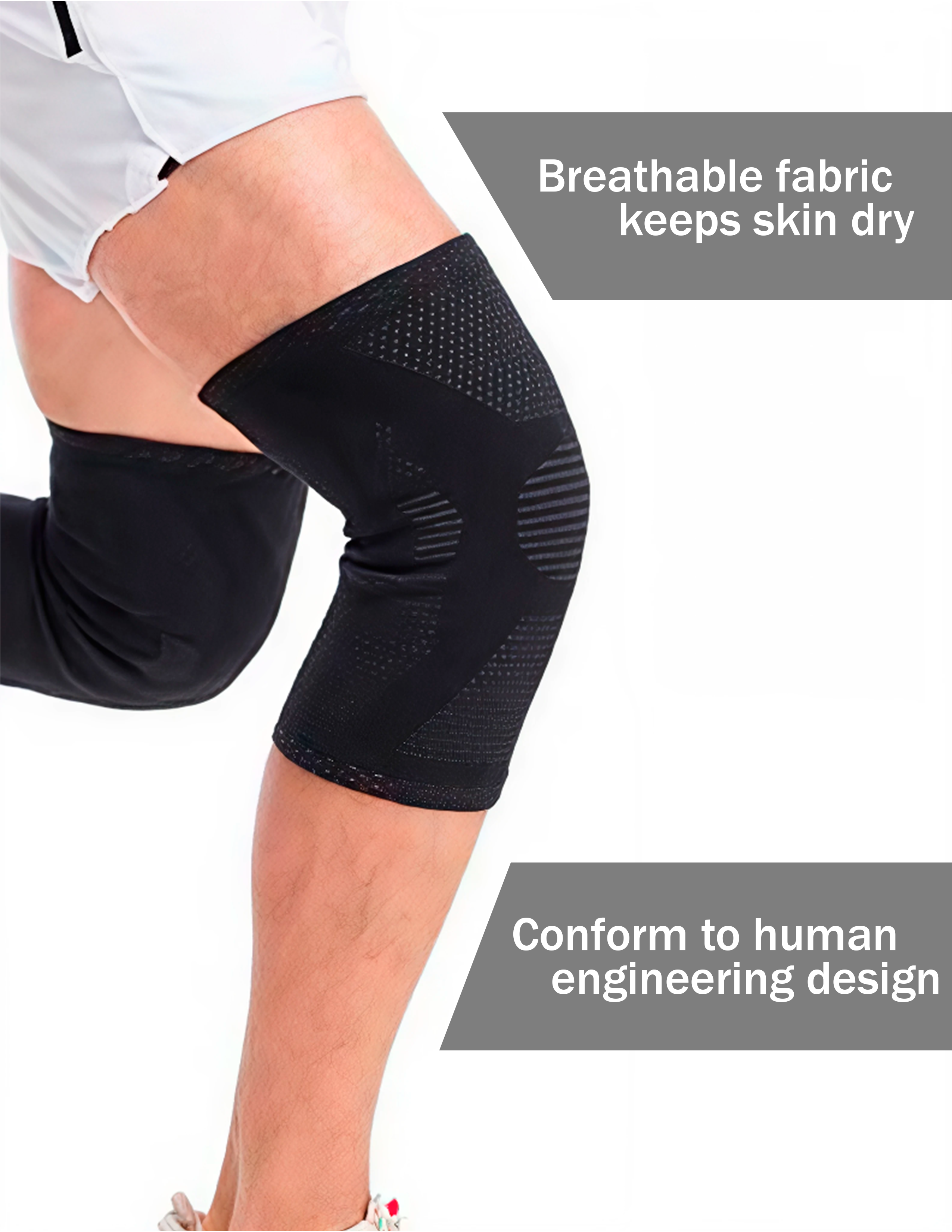 GOBYGO 1Pcs Basketball Sports Knee Pads Elastic Knitted Compression Leg Warmers Outdoor Running Cycling Mountaineering Men Women by Rad Living