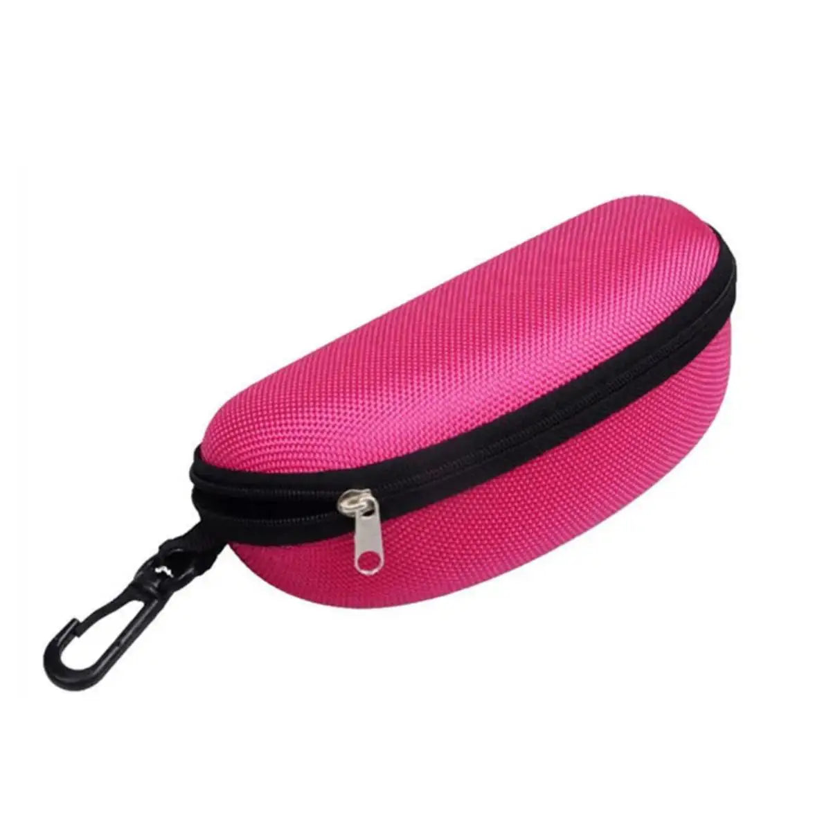 1pc Portable Sunglasses Case Protector Oxford Cloth Hard EVA Zippered Eyeglasses Case with Carabiner Unisex Eyewear Accessories by Rad Living