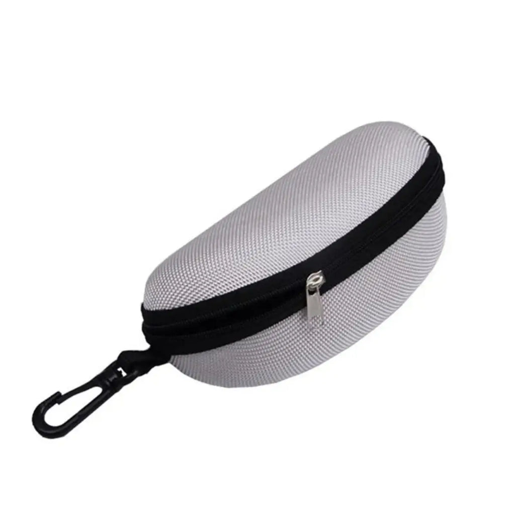 1pc Portable Sunglasses Case Protector Oxford Cloth Hard EVA Zippered Eyeglasses Case with Carabiner Unisex Eyewear Accessories by Rad Living