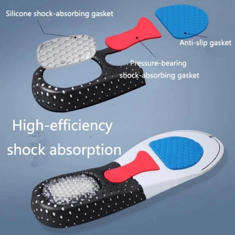Cuttable Breathable Orthotic Arch Support Shoe Insoles for Men Women Soft Running Cushion Memory Gel Pad with Sweat Absorption by Rad Living