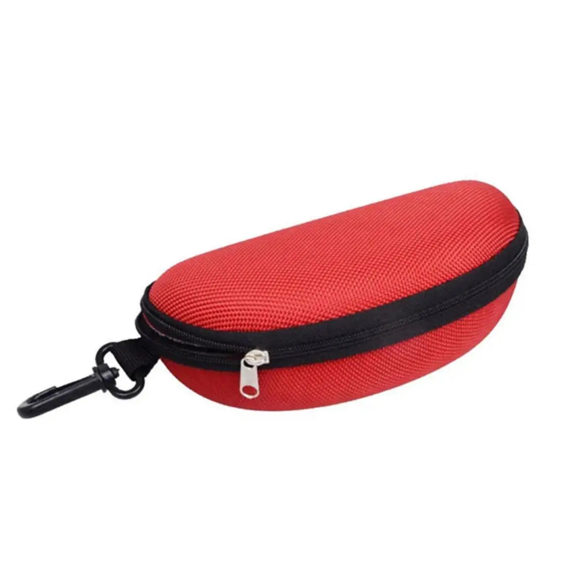 1pc Portable Sunglasses Case Protector Oxford Cloth Hard EVA Zippered Eyeglasses Case with Carabiner Unisex Eyewear Accessories by Rad Living