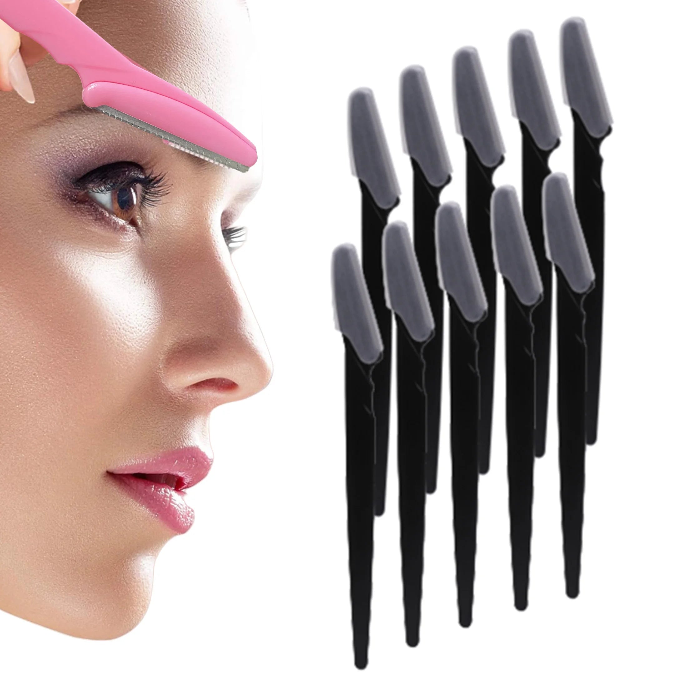 10/40Pcs Eyebrow Trimmer Face Blade Shaver Portable Eye Brow Epilation Hair Removal Safety Eyebrow Cutting Woman Makeup Tools by Rad Living