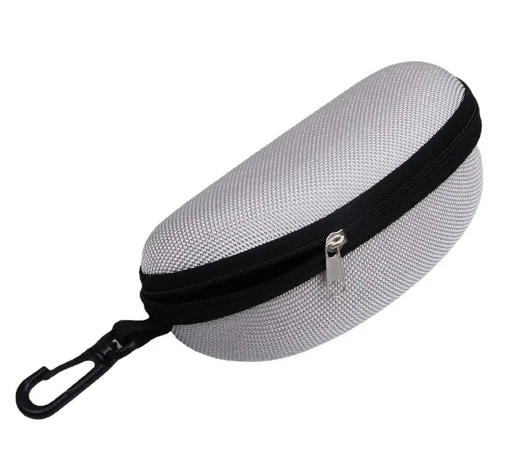 1pc Portable Sunglasses Case Protector Oxford Cloth Hard EVA Zippered Eyeglasses Case with Carabiner Unisex Eyewear Accessories by Rad Living