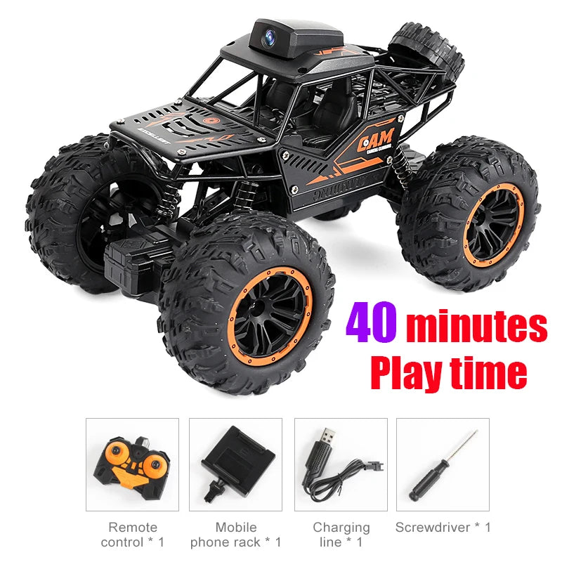 Rc Car With Camera HD FPV WIFI Machine On Remote Control Stunt 1:18 2.4G SUV Radiocontrol Climbing Toys For Kids on a Sign by Rad Living