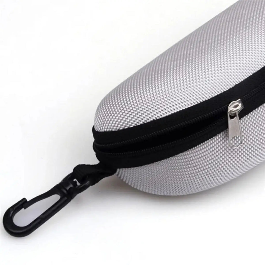 1pc Portable Sunglasses Case Protector Oxford Cloth Hard EVA Zippered Eyeglasses Case with Carabiner Unisex Eyewear Accessories by Rad Living