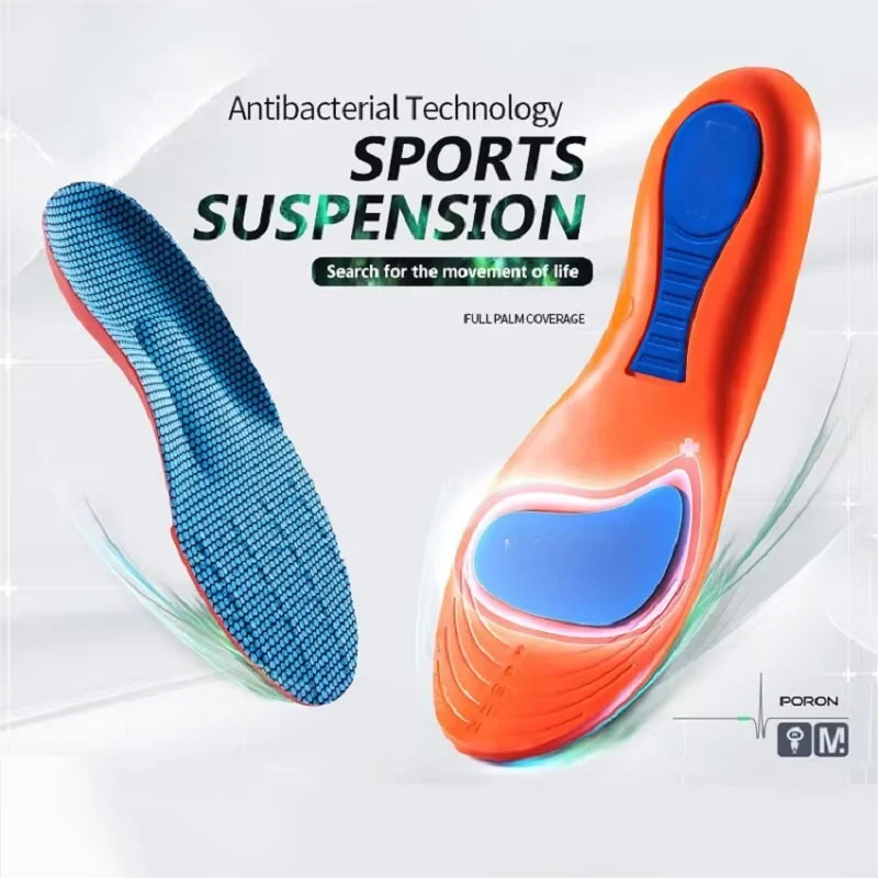 Sport Orthopedic Insoles for Feet Men Women EVA Breathable Shock Absorption Shoes Insole for Running Basketball Sport Care Pads by Rad Living