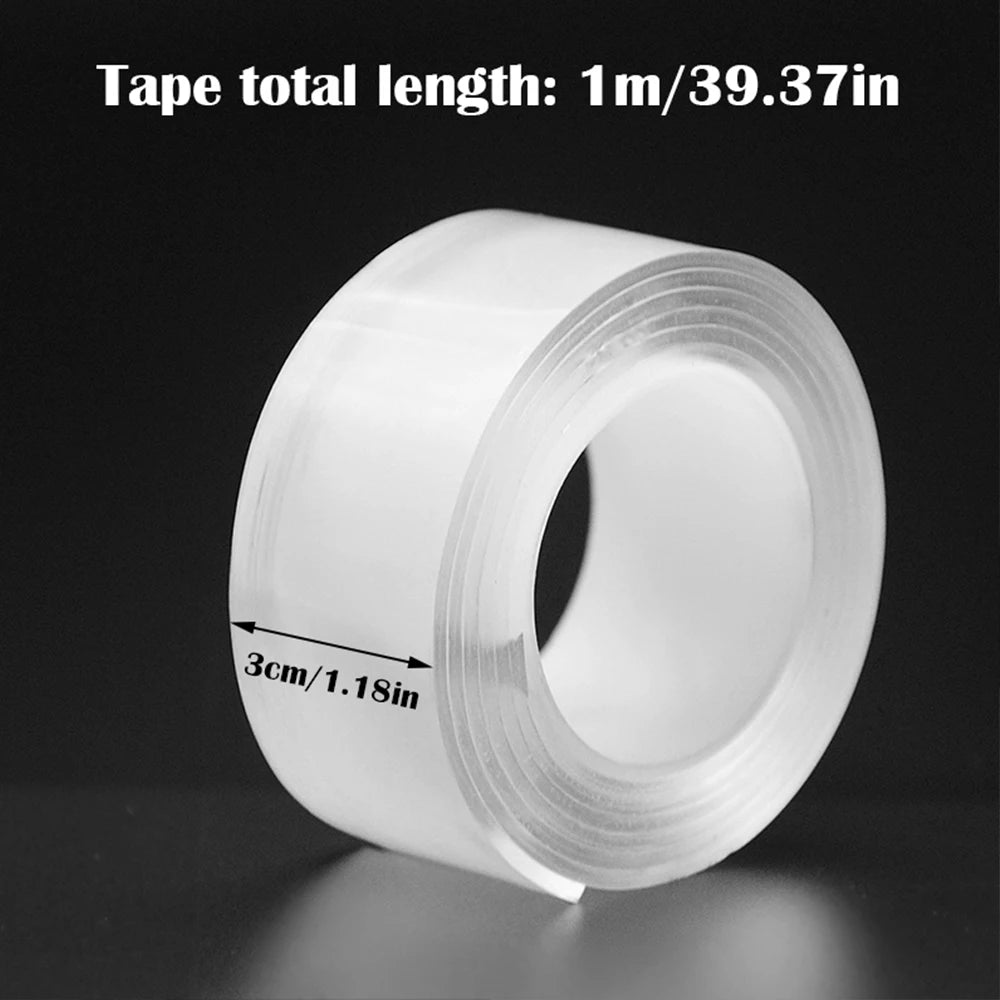1pc Strong Double-sided Tape, Can Be Cleaned And Reused. Transparent Double-sided Tape Use for Kitchen, Bathroom, Office by Rad Living