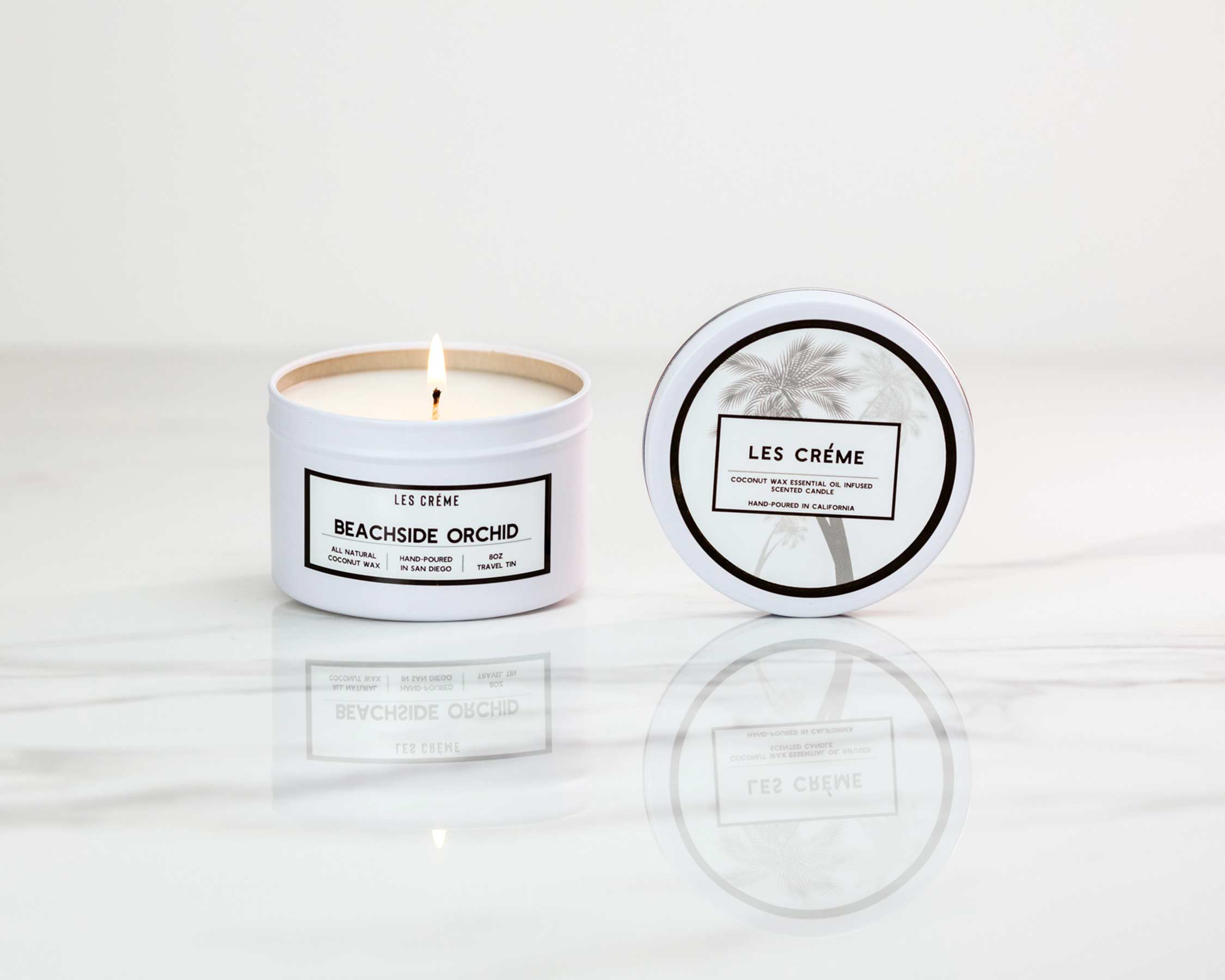 Beachside Orchid Scent Coconut Wax Candle by DC-Les Creme