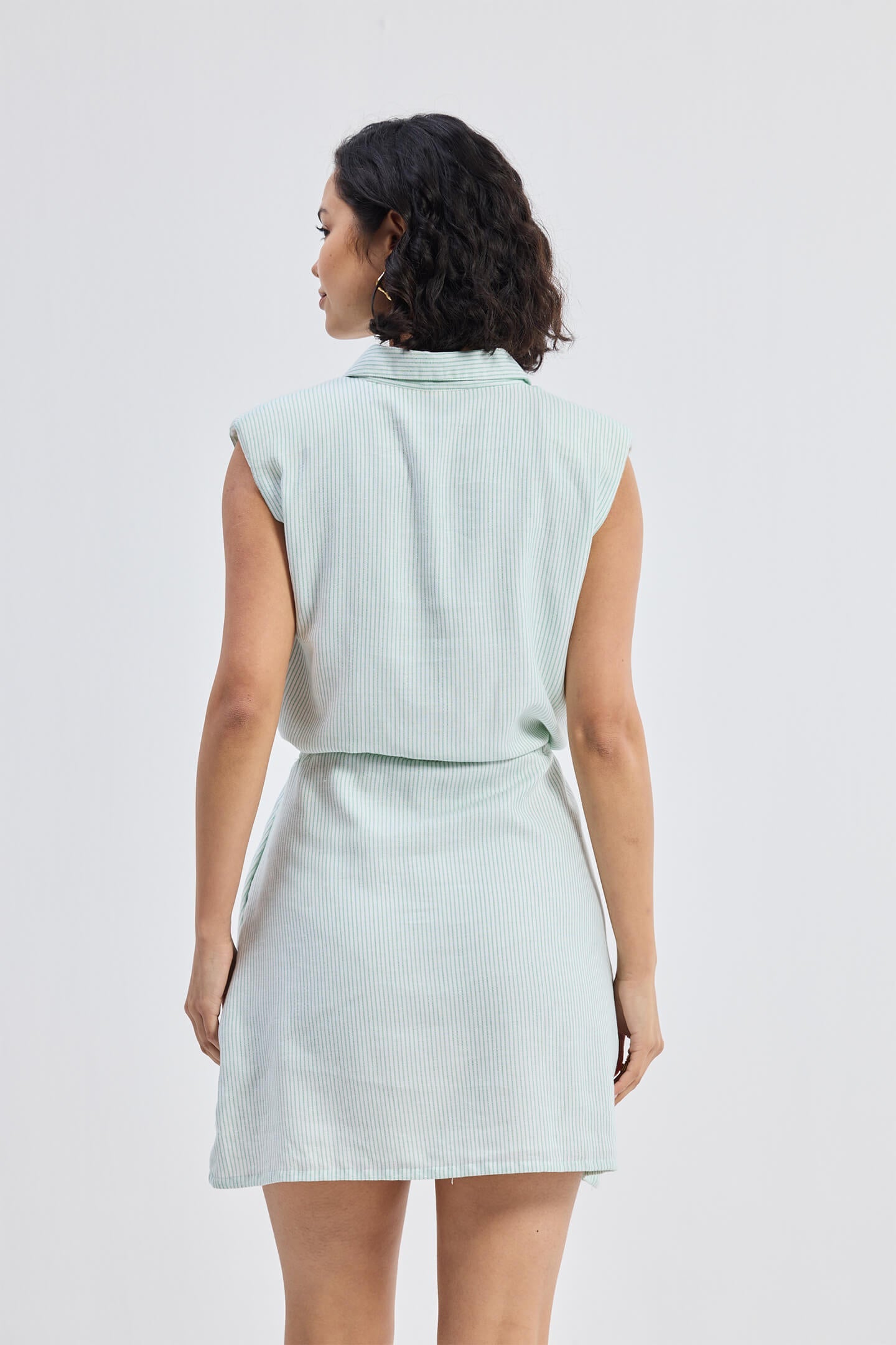 Drawstring Shirt Dress in Stripes by DC-Reistor
