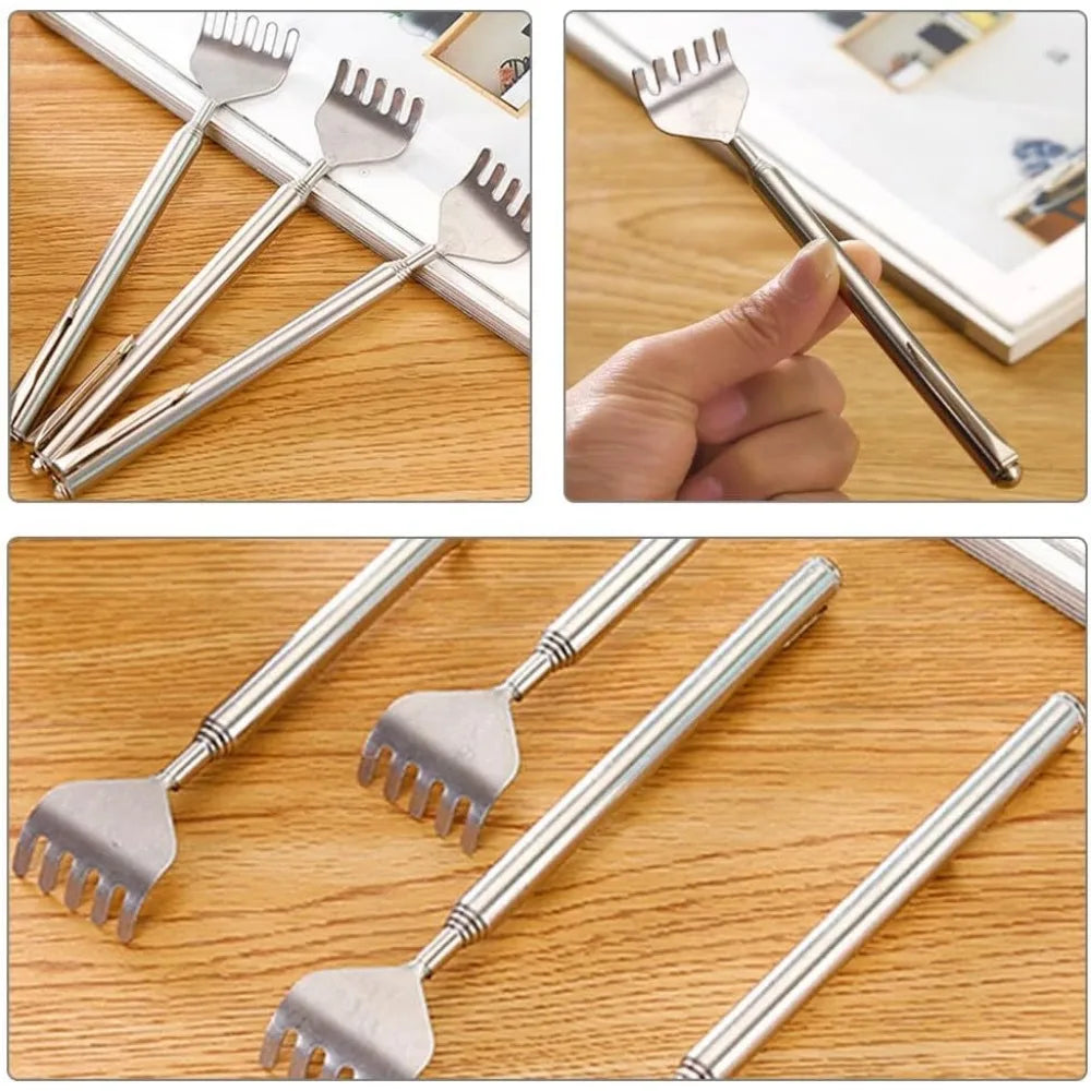 silvery Telescopic Back Scratcher, Portable Extendable Stainless Steel Scratchers for Men Women ，Mothers Gifts，Gifts For Men，G by Rad Living