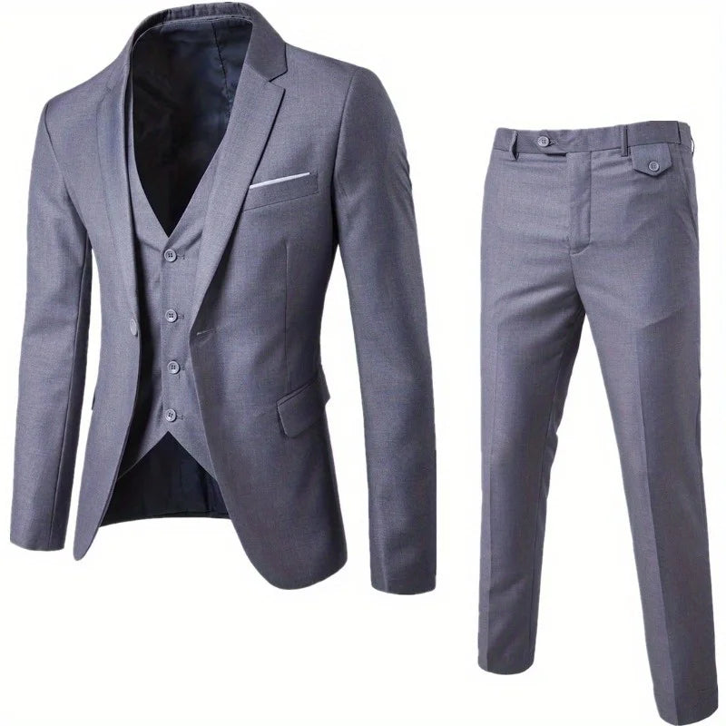 2025 All Season Business Casual Three Piece Suit for Men Groom and Groomsmen Wedding Suit by Rad Living