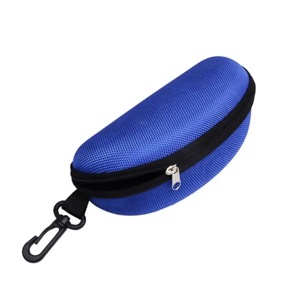1pc Portable Sunglasses Case Protector Oxford Cloth Hard EVA Zippered Eyeglasses Case with Carabiner Unisex Eyewear Accessories by Rad Living