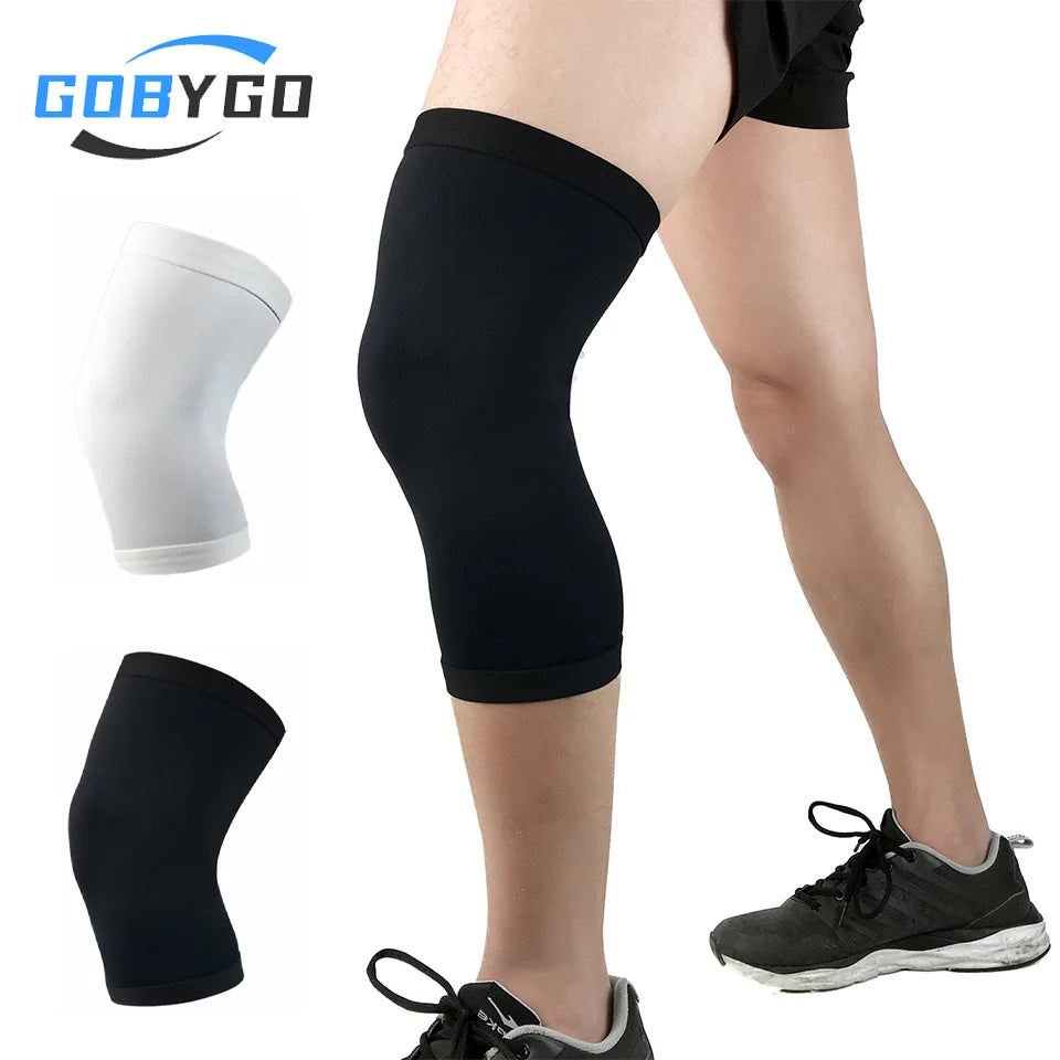 GOBYGO 1Pcs Basketball Sports Knee Pads Elastic Knitted Compression Leg Warmers Outdoor Running Cycling Mountaineering Men Women by Rad Living