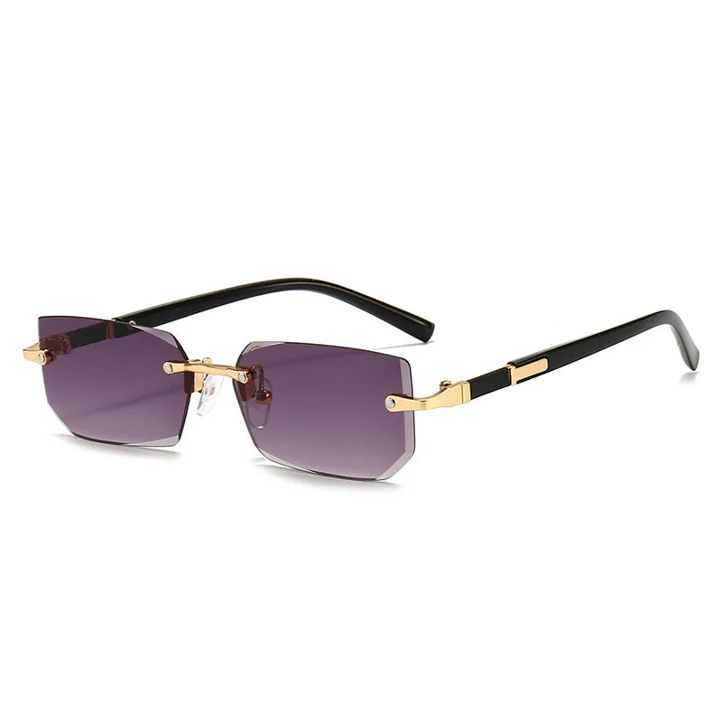 Rimless Sunglasses Rectangle Fashion Popular Women Men Shades Small Square Sun Glasses For Female Male Summer Traveling Oculos by Rad Living