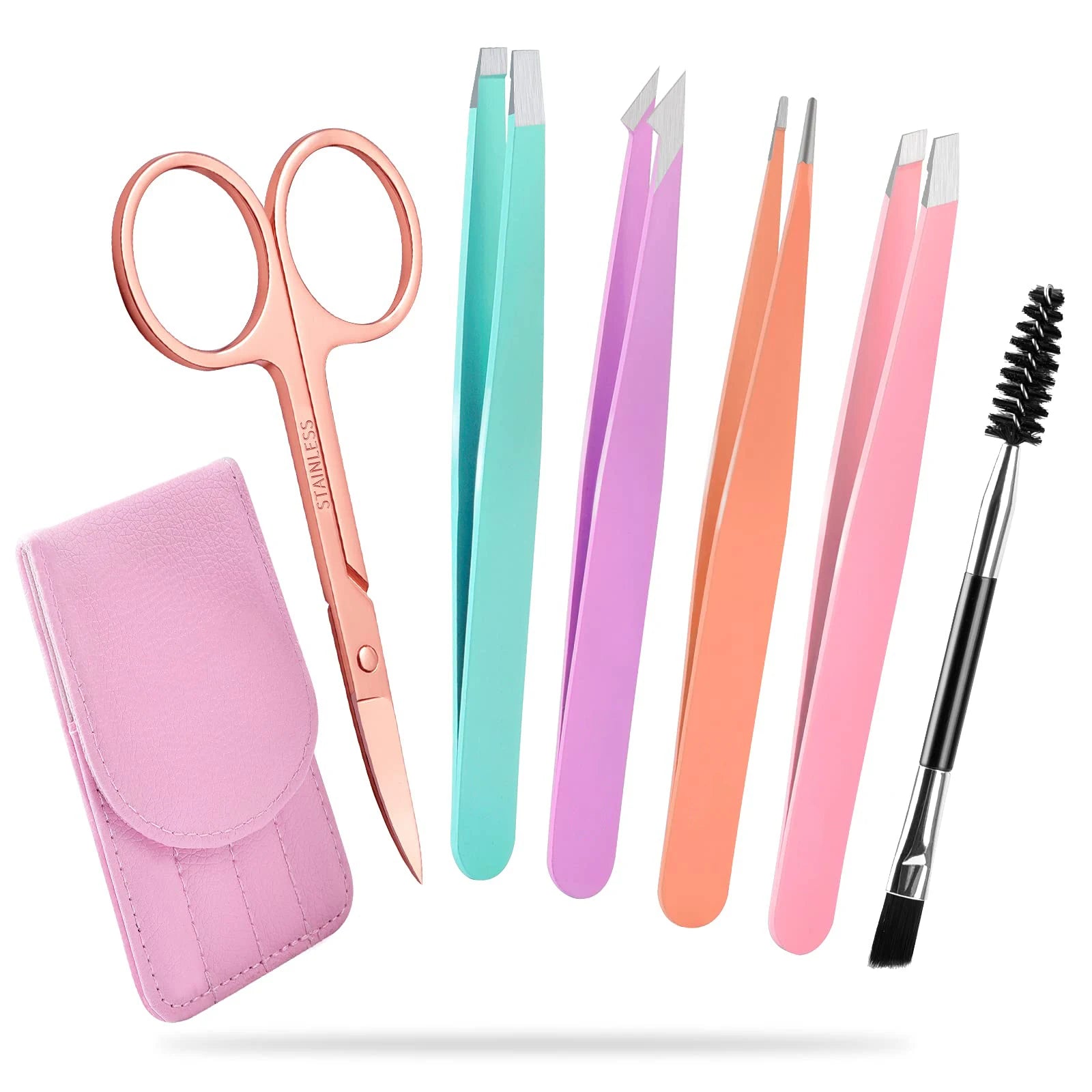 Beauty Tools 4pcs Professional Tweezers Set Perfect For Eyebrow Hair Removal Splinter & Ingrown Hair Removal & More For Woman by Rad Living