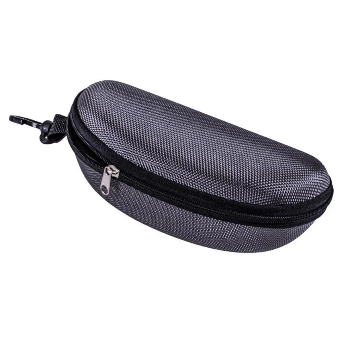 1pc Portable Sunglasses Case Protector Oxford Cloth Hard EVA Zippered Eyeglasses Case with Carabiner Unisex Eyewear Accessories by Rad Living