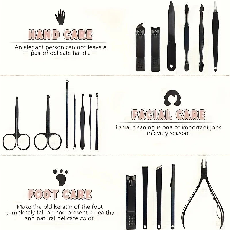 7-24pcs Professional Nail Clippers Kit - Ultra Sharp Fingernail and Toenail Cutters for Men and Women - Sturdy Pedicure Care by Rad Living