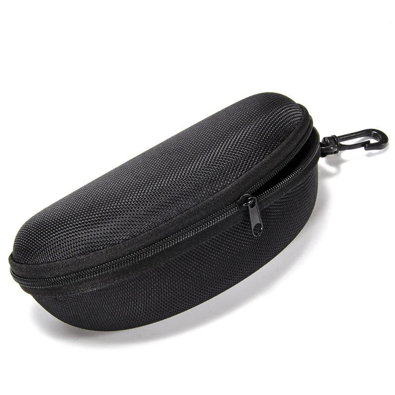 1pc Portable Sunglasses Case Protector Oxford Cloth Hard EVA Zippered Eyeglasses Case with Carabiner Unisex Eyewear Accessories by Rad Living