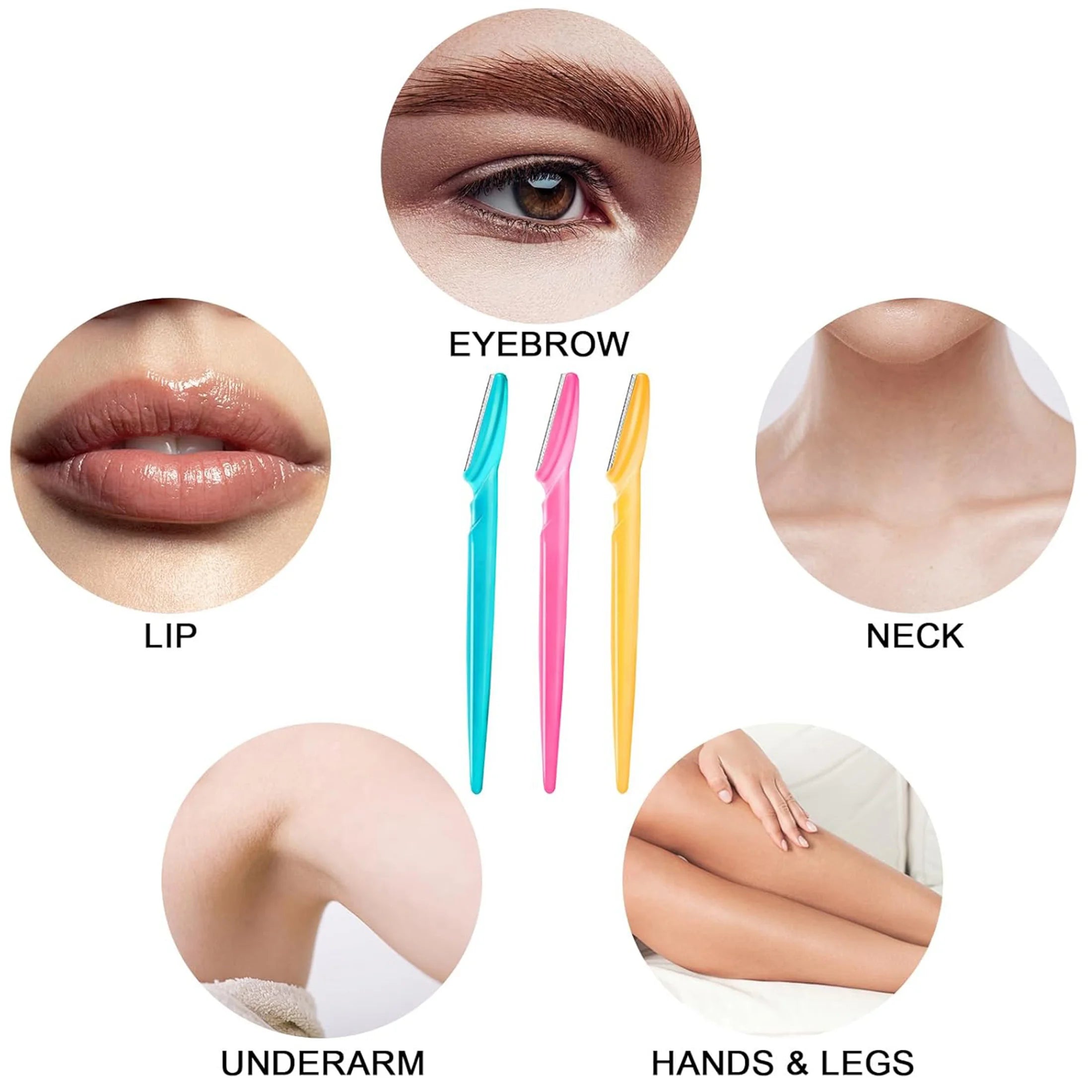10/40Pcs Eyebrow Trimmer Face Blade Shaver Portable Eye Brow Epilation Hair Removal Safety Eyebrow Cutting Woman Makeup Tools by Rad Living