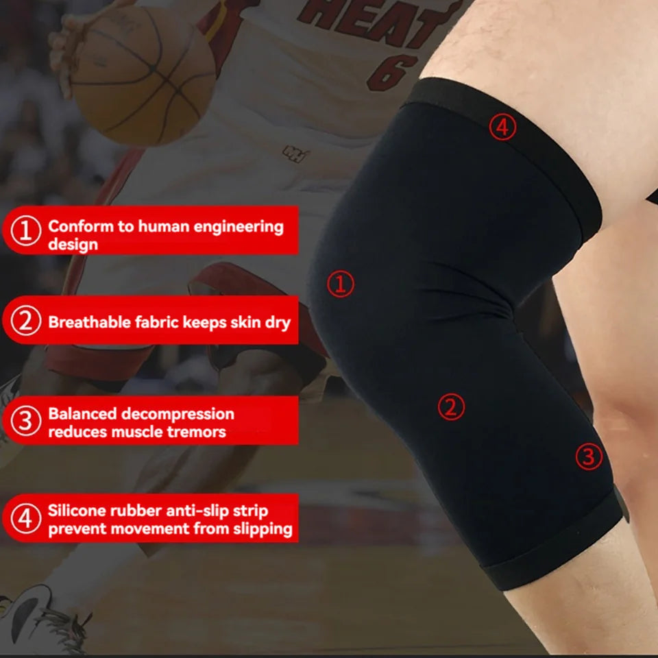 GOBYGO 1Pcs Basketball Sports Knee Pads Elastic Knitted Compression Leg Warmers Outdoor Running Cycling Mountaineering Men Women by Rad Living