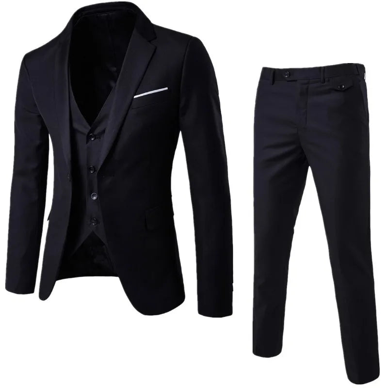 2025 All Season Business Casual Three Piece Suit for Men Groom and Groomsmen Wedding Suit by Rad Living