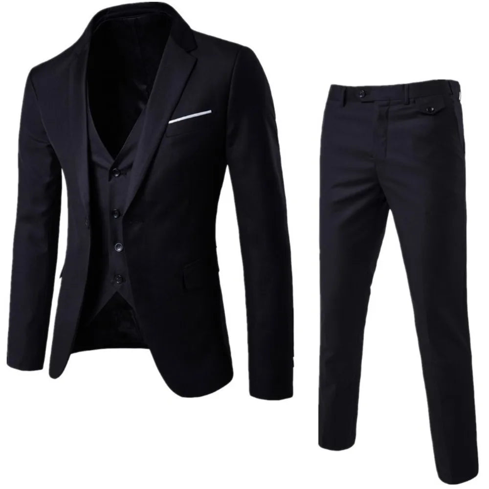 2025 All Season Business Casual Three Piece Suit for Men Groom and Groomsmen Wedding Suit by Rad Living