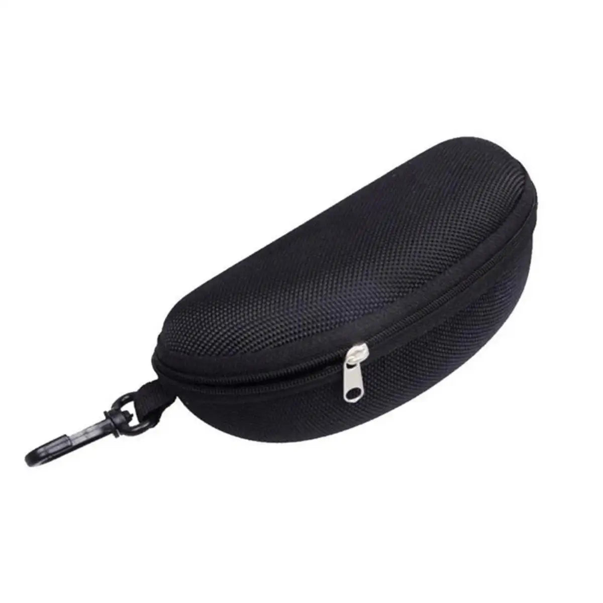 1pc Portable Sunglasses Case Protector Oxford Cloth Hard EVA Zippered Eyeglasses Case with Carabiner Unisex Eyewear Accessories by Rad Living