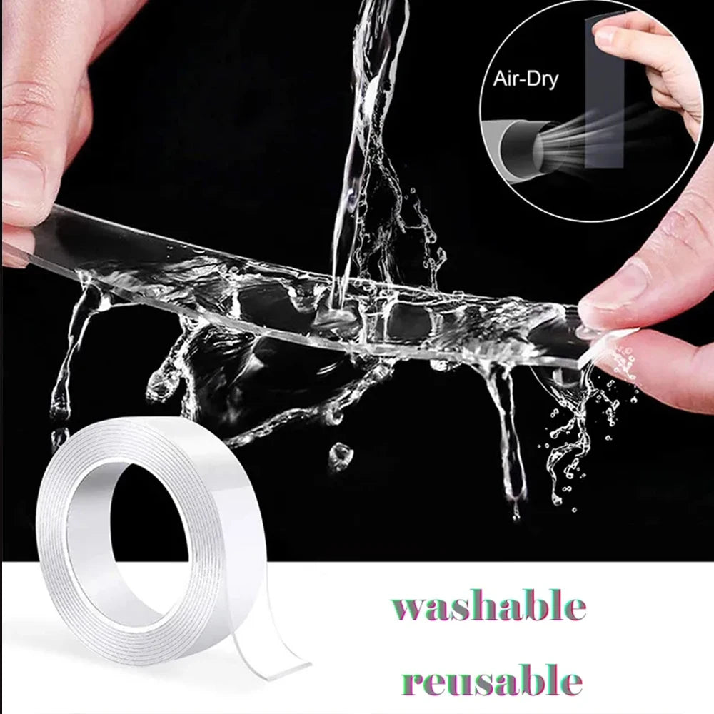 1pc Strong Double-sided Tape, Can Be Cleaned And Reused. Transparent Double-sided Tape Use for Kitchen, Bathroom, Office by Rad Living