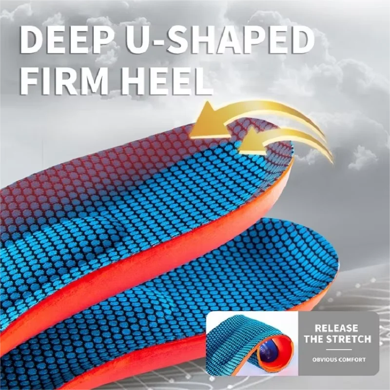 Sport Orthopedic Insoles for Feet Men Women EVA Breathable Shock Absorption Shoes Insole for Running Basketball Sport Care Pads by Rad Living
