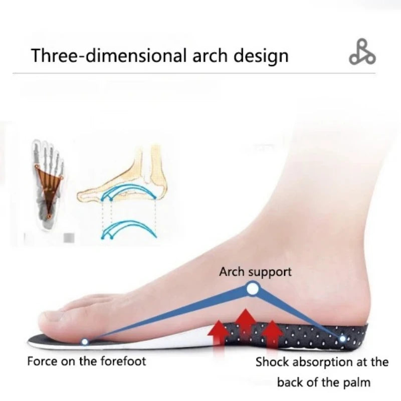 Cuttable Breathable Orthotic Arch Support Shoe Insoles for Men Women Soft Running Cushion Memory Gel Pad with Sweat Absorption by Rad Living