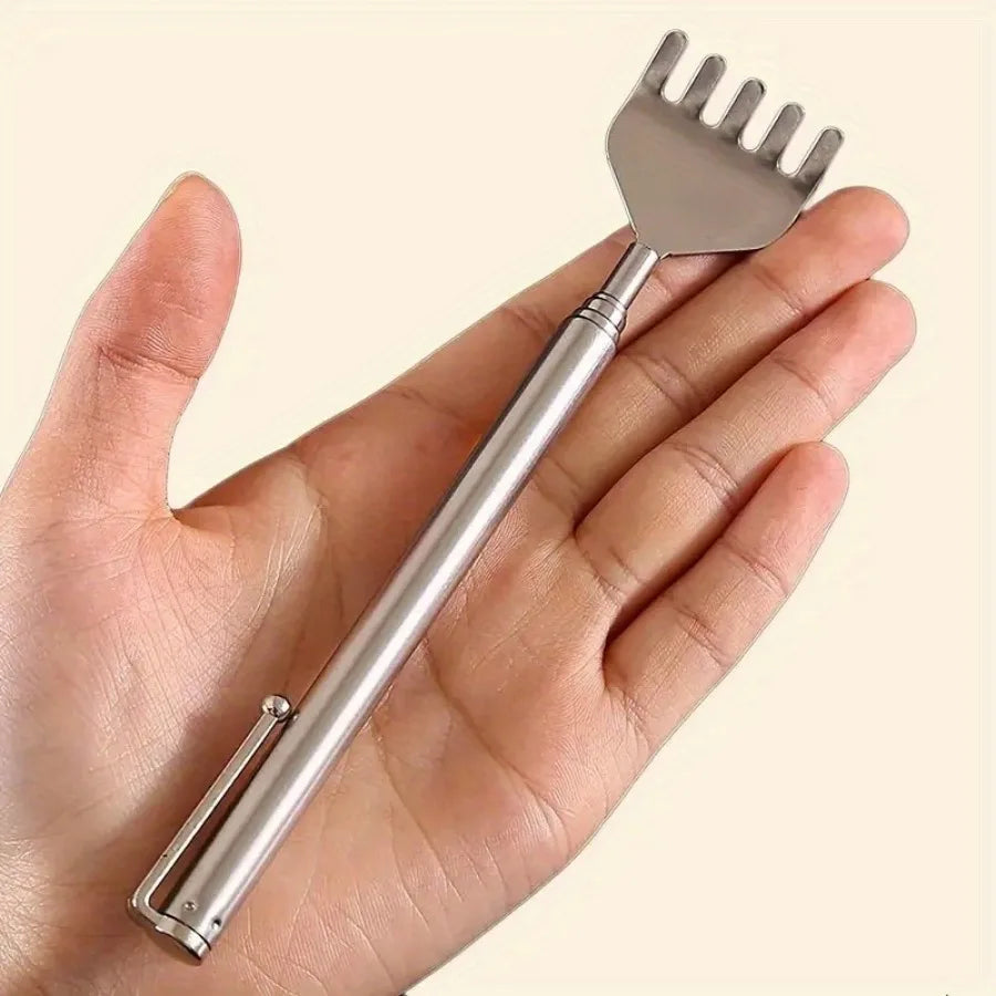 silvery Telescopic Back Scratcher, Portable Extendable Stainless Steel Scratchers for Men Women ，Mothers Gifts，Gifts For Men，G by Rad Living